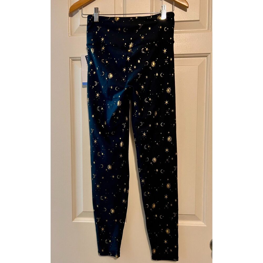 NWT Marika Gold Foil Celestial Moon Star 27" Flex Leggings M